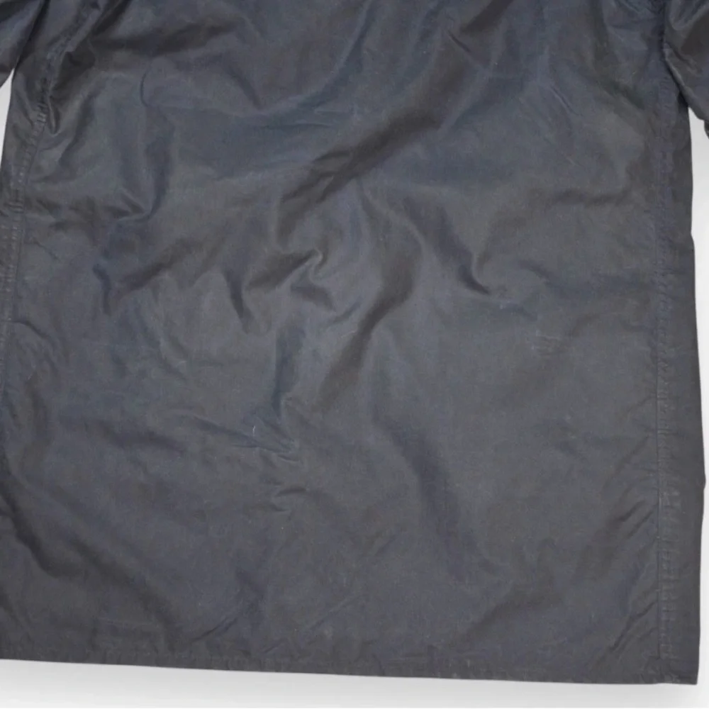 VTG Barbour Border Wax Jacket With Hood 1994 A205 Navy Blue Made In England C38 - Picture 10 of 16